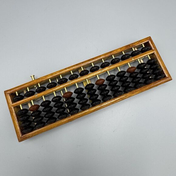 Japanese Soroban Abacus Wooden Frame Beads Classic Ancient Student Calculator - Picture 1 of 11